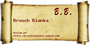 Brosch Bianka névjegykártya